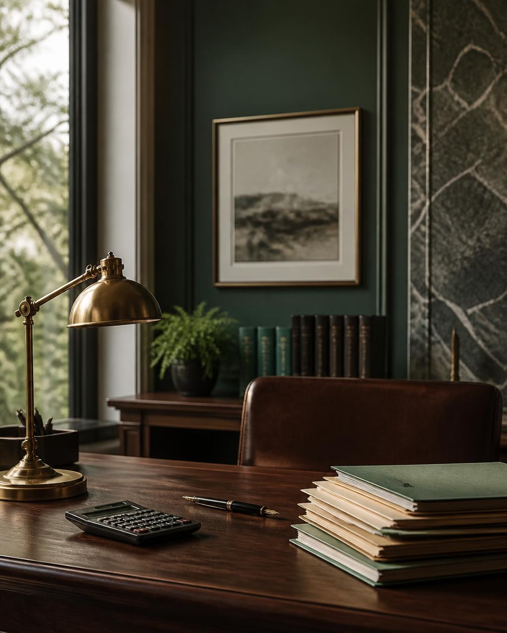 A MyTaxFella office desk with client folders